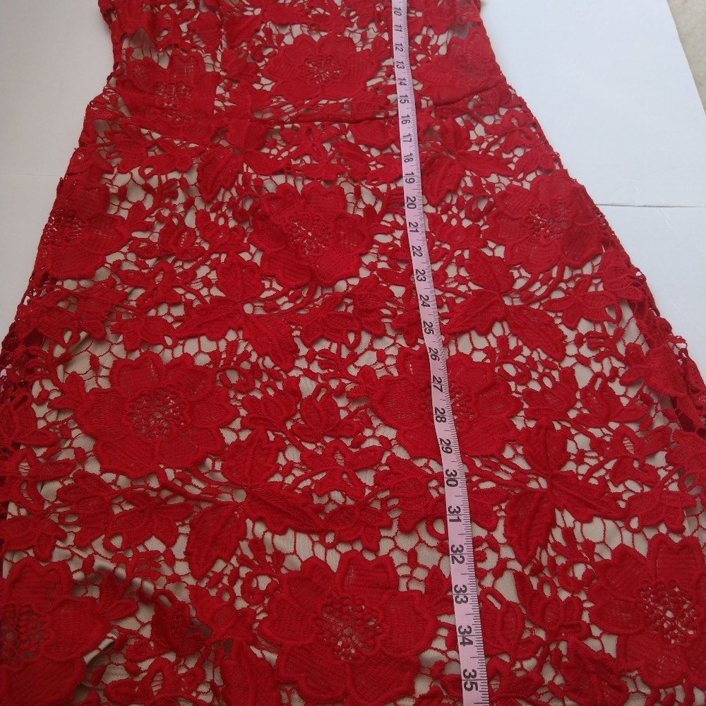 New York & Company Red lace dress, Size 6 - Picture 7 of 8